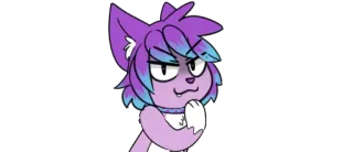 😈 e3b8c0f6 การ์ตูน, แอนโทร, เฟอร์รี่, ยิ้มเยาะ, แมว, สีม่วง, น่ารัก telegram sticker