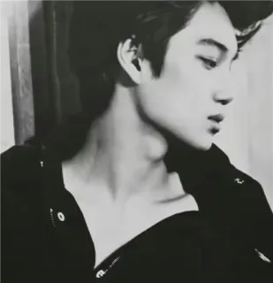 🌑 16004f81 homem, retrato, preto e branco, pessoa, pescoço whatsapp sticker