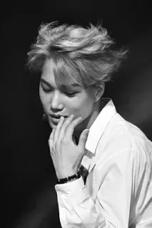 🌑 402717c6 retrato, homem, monocromático, preto e branco, pessoa, masculino, penteado whatsapp sticker