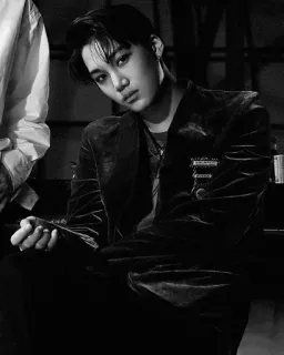 🌑 48b575ca homem, retrato, preto e branco, masculino, pessoa, modelo whatsapp sticker