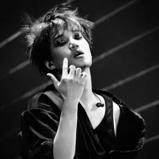 🌑 4c5ce0ba gesto ofensivo, dedo do meio, preto e branco, pessoa, rude whatsapp sticker