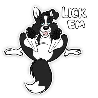🐾 33401bec LICK EM dog, lick, cartoon, animal, funny telegram sticker