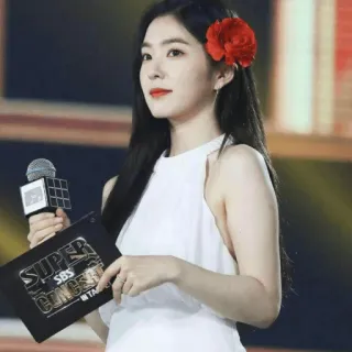 ❤ bd80f062 Irene SUPER SBS CONCERT IN Irene, Red Velvet, K-pop, cantante, concierto, flor whatsapp sticker