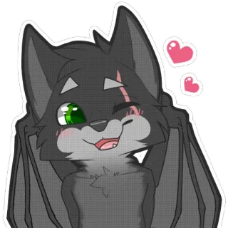 😊 0a2d4c67 pipistrello, animale, carino, cartone animato, kawaii, amore, cuore, peloso telegram sticker