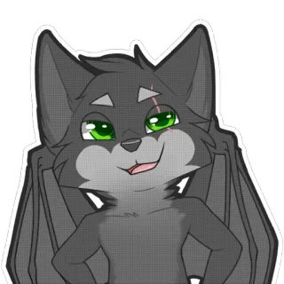 😏 14f65e07 pipistrello, furry, animale, mammifero, carino, cartone animato, amichevole telegram sticker