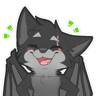 😄 cc4c888d pipistrello, animale, cartone animato, carino, felice, peloso telegram sticker