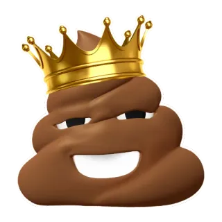 💩 bd14bfe7 อีโมจิอึ, มงกุฎ, อีโมจิ, พระราชา, ตลก, มีม, ตัวละคร telegram sticker