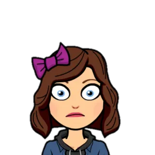 😲 c32b47e1 Bitmoji, Cartone animato, Avatar, Femmina, Ragazza, Fiocco, Arte digitale whatsapp sticker