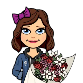 ☺️ fa49830a Bitmoji, cartoni animati, fiori, bouquet, rose whatsapp sticker