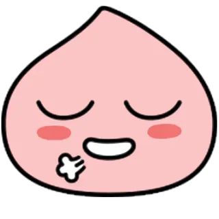 😔 2fcbb96f emoji, cute, peach, kakao, character, relaxed telegram sticker