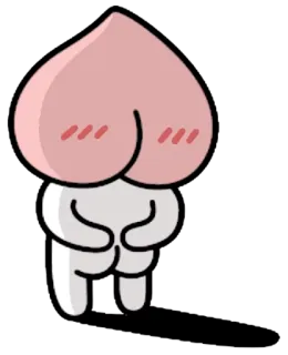 👤 32c6f3c5 peach, cute, cartoon, butt, kawaii telegram sticker