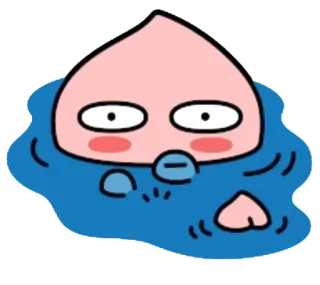 💧 773e1b03 peach, cute, swimming, kakao friends, apeach telegram sticker