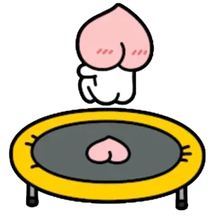 ⬆ 83030528 peach, trampoline, heart, cute, jumping telegram sticker