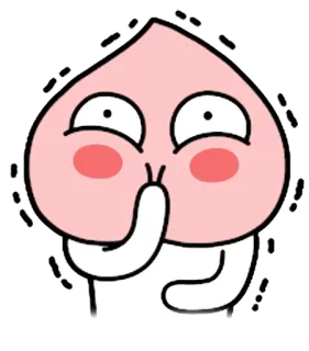 😙 83645585 cartoon, peach, shocked, expression, cute telegram sticker