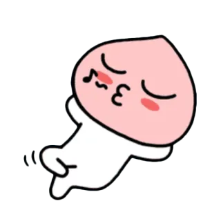 😌 c73f49d1 peach, cute, kiss, kakao, character, relax, kawaii telegram sticker