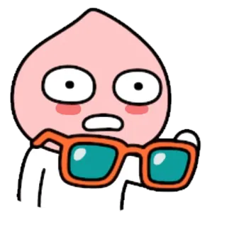 👓 cdc51da3 peach, cute, glasses, kakao, expression telegram sticker