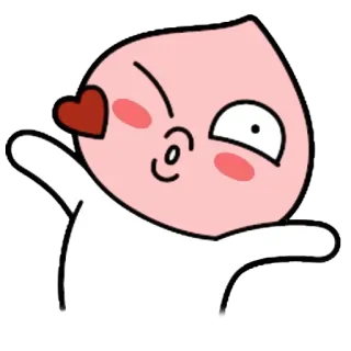 ❤ e2e2d5e7 peach, cute, kawaii, cartoon, character, love telegram sticker