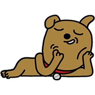 💆 e94471e4 anjing, kartun, hewan, mengantuk, santai whatsapp sticker