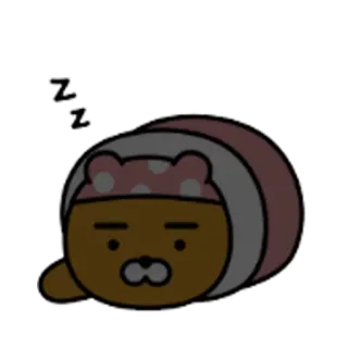 😴 929aa7e8 Ryan Райан, Kakao Friends, сон, спящий, милый, ленивый whatsapp sticker