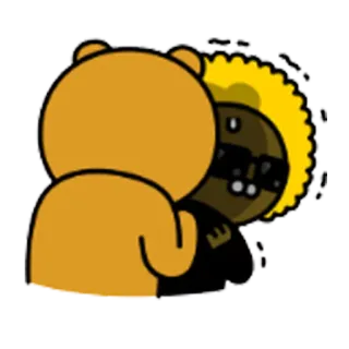 👿 eea289a3 медведь, объятие, мультфильм, дружба, милый, анимированный, персонаж, цифровое искусство whatsapp sticker