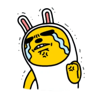 😡 3eb04233 การ์ตูน, ร้องไห้, อารมณ์, เศร้า, ตัวละคร, กระต่าย whatsapp sticker