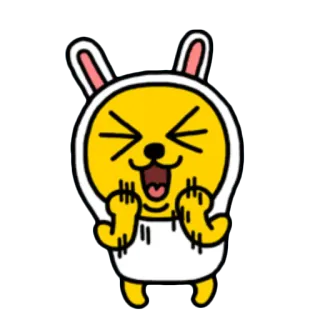 💪 5a37f99c ตัวละคร, กระต่าย, สีเหลือง, การ์ตูน whatsapp sticker