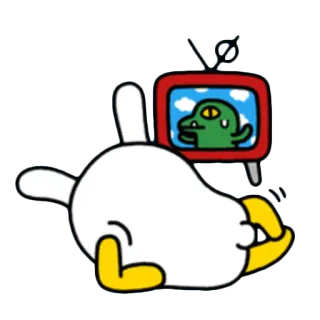 📺 8144168d เป็ด, การ์ตูน, ทีวี, จระเข้, ดู, ผ่อนคลาย whatsapp sticker