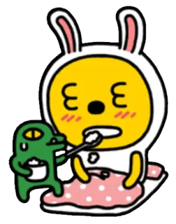 😩 860155b9 การ์ตูน, น่ารัก, กระต่าย, ป่วย, ดูแล whatsapp sticker