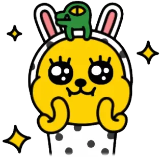 🤗 9948d15d สติกเกอร์, สีเหลือง, น่ารัก, กระต่าย, สัตว์, การ์ตูน whatsapp sticker