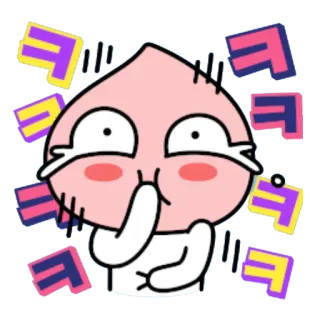😆 b607f949 персик, персонаж, в шоке, милый, испуганный, мультфильм whatsapp sticker