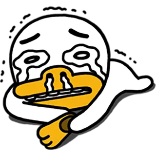 😭 ce435fec เป็ด, ร้องไห้, เศร้า, การ์ตูน, อิโมจิ whatsapp sticker