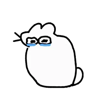 ☁️ 1f5112fd 悲伤, 哭泣, 白色, 动物, 卡通 telegram sticker