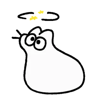 ☁️ 5d6fa430 猫, 白色, 卡通, 眼睛, 简单 telegram sticker