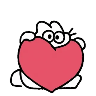 ☁️ 80cdc0ae 猫, 心, 爱, 可爱, 卡通 telegram sticker