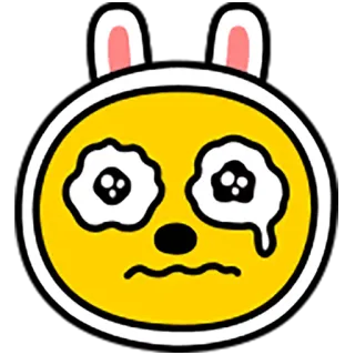 😢 08580188 emoji, triste, coniglio, cartone animato, giallo, faccia, arrabbiato telegram sticker