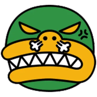 😾 4237a862 arrabbiato, cartone animato, personaggio, faccia, espressione, scontroso, mostro, adesivo telegram sticker