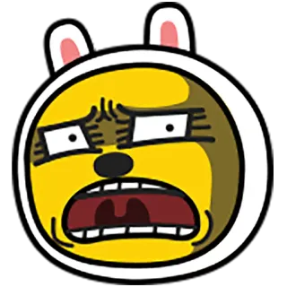 😱 91285fad Cartone animato, Faccia, Emoji, Espressione, Giallo, Coniglio, Adesivo telegram sticker