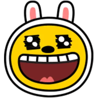 🇸🇷 0ea309eb อิโมจิ, กระต่าย, มีความสุข, การ์ตูน telegram sticker