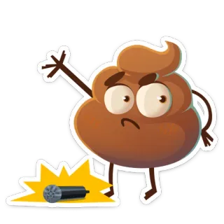 😎 4b216ddf 便便, 麦克风, 震惊, 失败, 卡通 telegram sticker