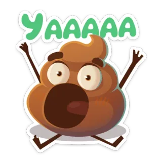 🤣 f2a43e66 YAAAAA 便便, 表情符号, 搞笑, 兴奋, 庆祝 telegram sticker
