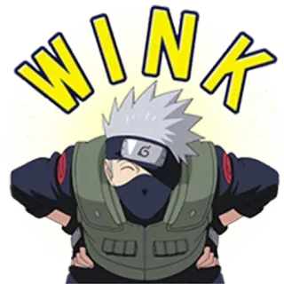 😁 3c82954f Kakashi Hatake Naruto WINK 카카시, 나루토, 윙크, 애니메이션, 만화, 미소 telegram sticker