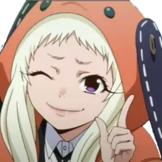 😉 5a4a1902 Yumeko Jabami Kakegurui 애니메이션, 카케구루이, 쟈바미 유메코, 도박, 학교, 윙크 telegram sticker