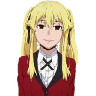 🙂 ac1c7f7a Mary Saotome Kakegurui 애니메이션, 사오토메 메아리, 카케구루이, 금발 머리, 캐릭터 telegram sticker