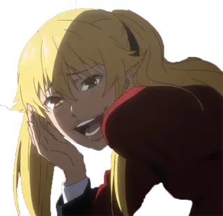 🤣 5ba0242b Mary Saotome Kakegurui Anime, Garota, Loira, Sorrindo, Kakegurui, Mary Saotome, Personagem telegram sticker