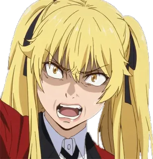 😡 a75c0035 Mary Saotome Kakegurui Anime, Kakegurui, Mary Saotome, Apostas, Raiva, Cabelo loiro telegram sticker