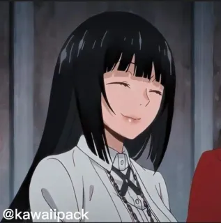 🥢 27f41e6c Yumeko Jabami Kakegurui @kawaiipack Anime, Kakegurui, Yumeko Jabami, Dibujos animados, Chica whatsapp sticker