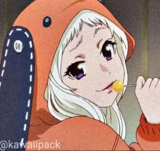 🥢 47147a21 @kawaiipack Anime, Dibujo animado, Chica, Chupetín, Kawaii, Lindo, Conejo whatsapp sticker