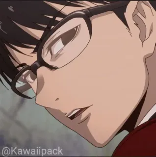 🥢 4af9a95b @KawaiiPack Anime, Gafas, Kawaii, Cara, Personaje, Retrato whatsapp sticker