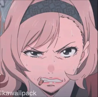 🥢 556c43e0 Anime, Enojado, Fumador, Expresión facial, Personaje de dibujos animados whatsapp sticker