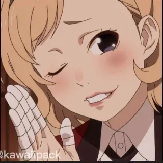 🥢 b5e63153 kawaiipack Anime, Chica, Kawaii, Rubia, Guiñando, Personaje whatsapp sticker